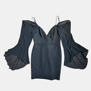 BCBGMaxAzria Black Mini Dress with Flared Sleeves